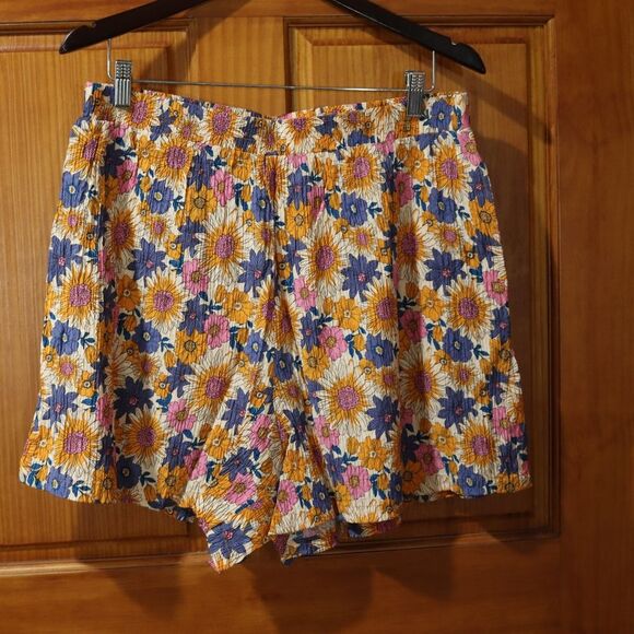 Forever 21 Floral Orange and Blue Loungewear Shorts 1X - Picture 4 of 11